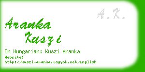 aranka kuszi business card